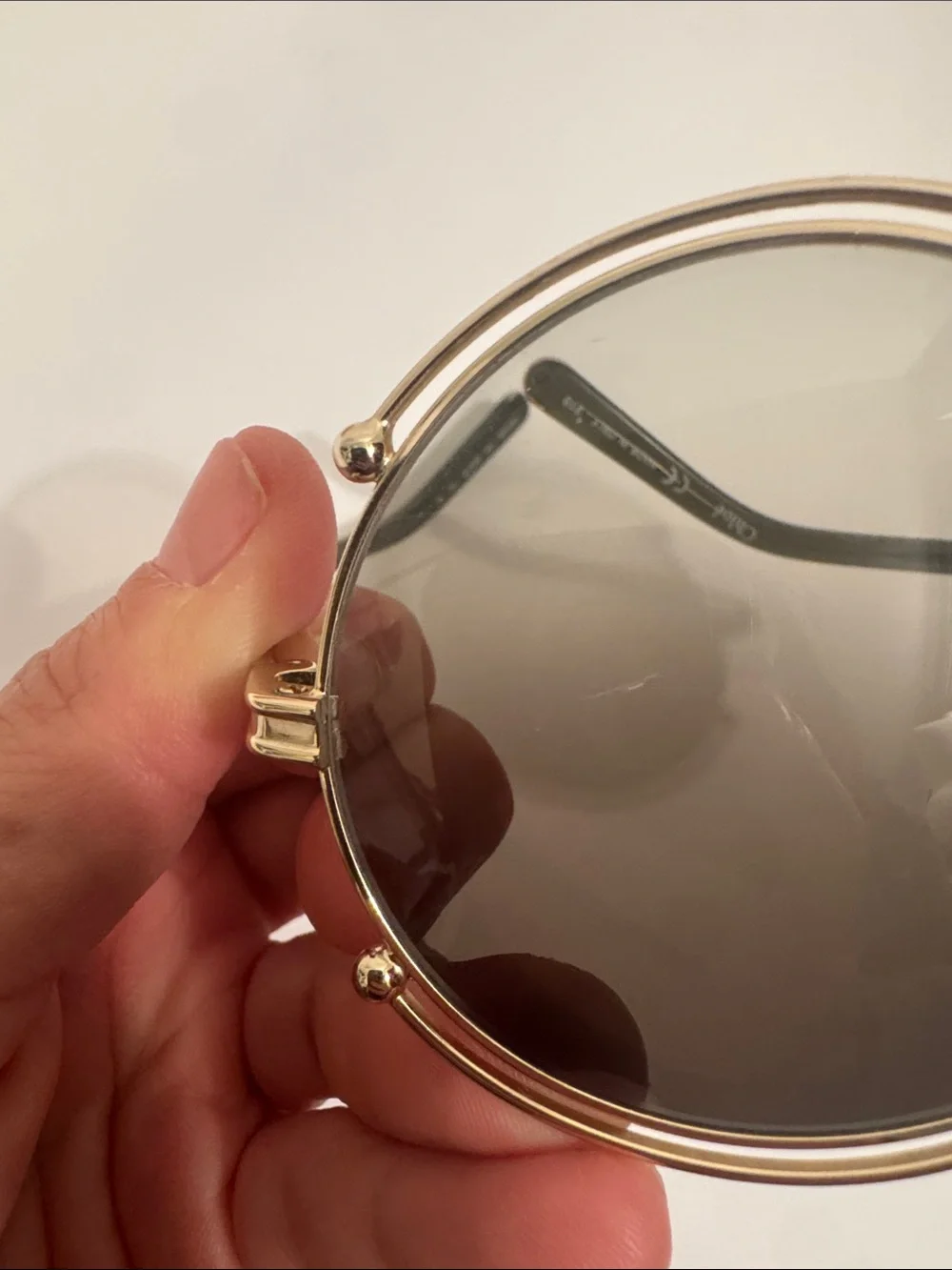 Chloe CE 122S Round Gold Frame Sunglasses with Gradient Lenses